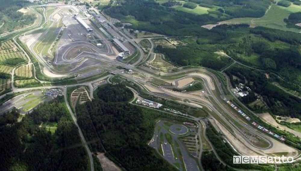 Vista aerea del tracciato del Nürburgring GP-Strecke