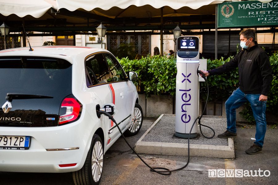 Ricarica da colonnina Enel X Renault Twingo Electric