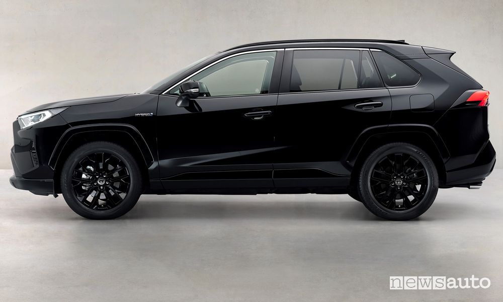 Vista laterale Toyota Rav4 Hybrid Black Edition