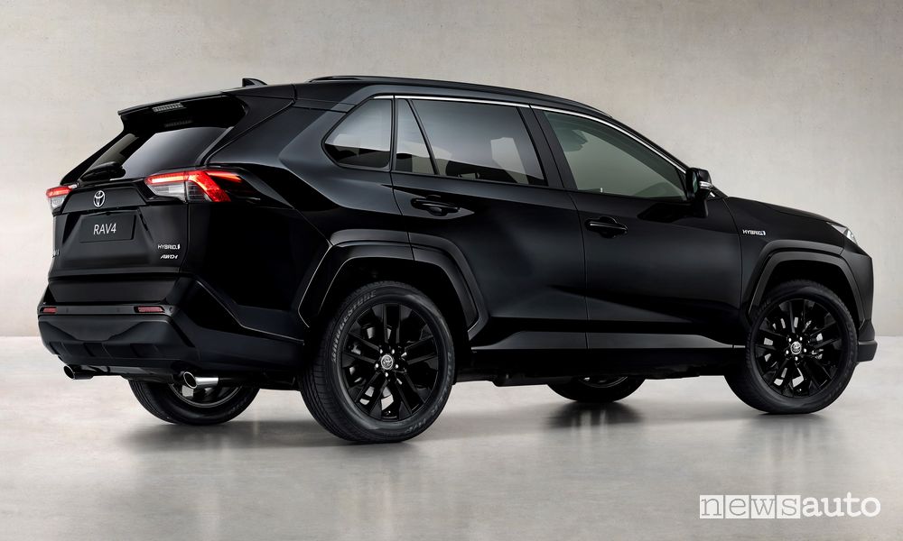 Vista laterale Toyota Rav4 Hybrid Black Edition