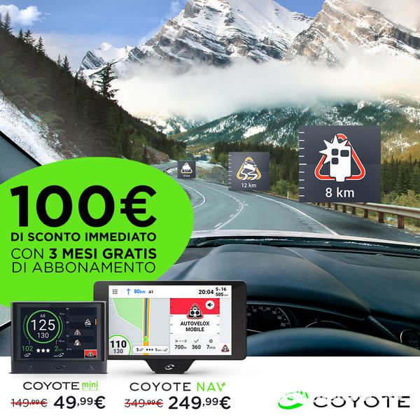 Offerta navigatore COYOTE, sconto di 100 euro