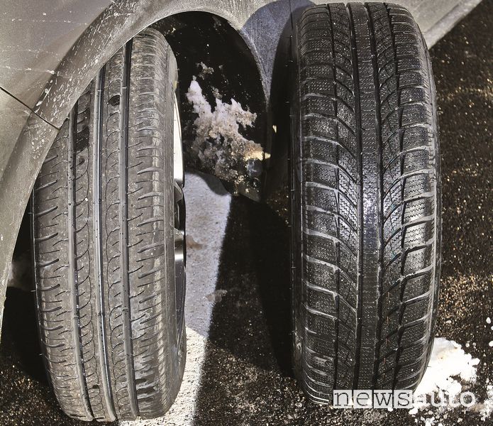 Test comparativo pneumatici estivi  contro pneumatici invernali