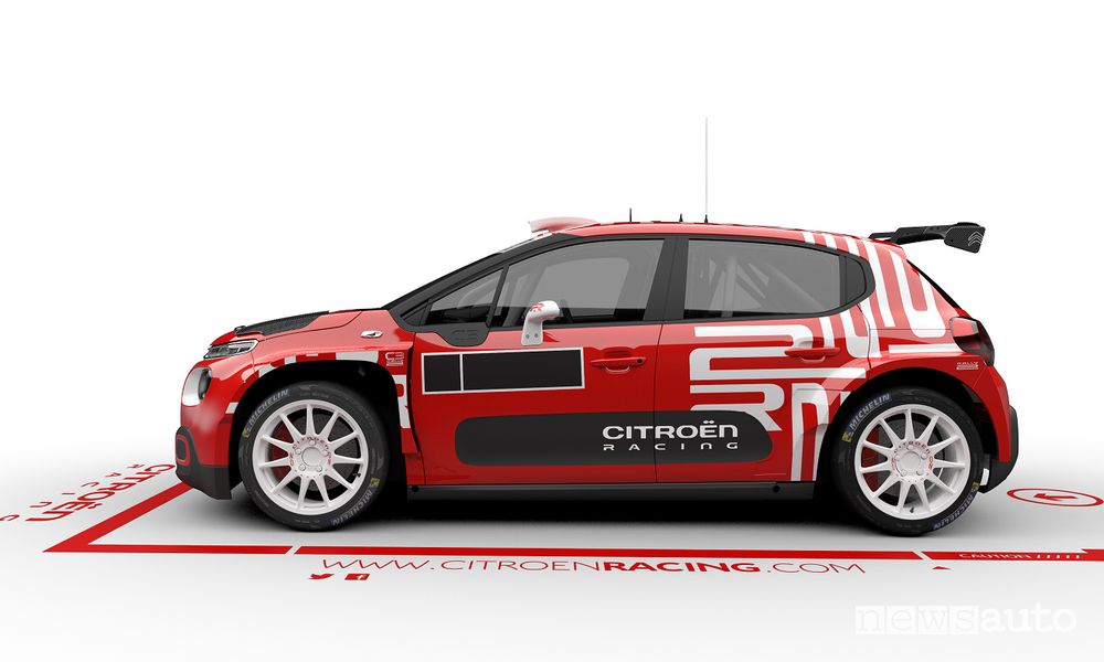 Vista laterale Citroën C3 Rally2