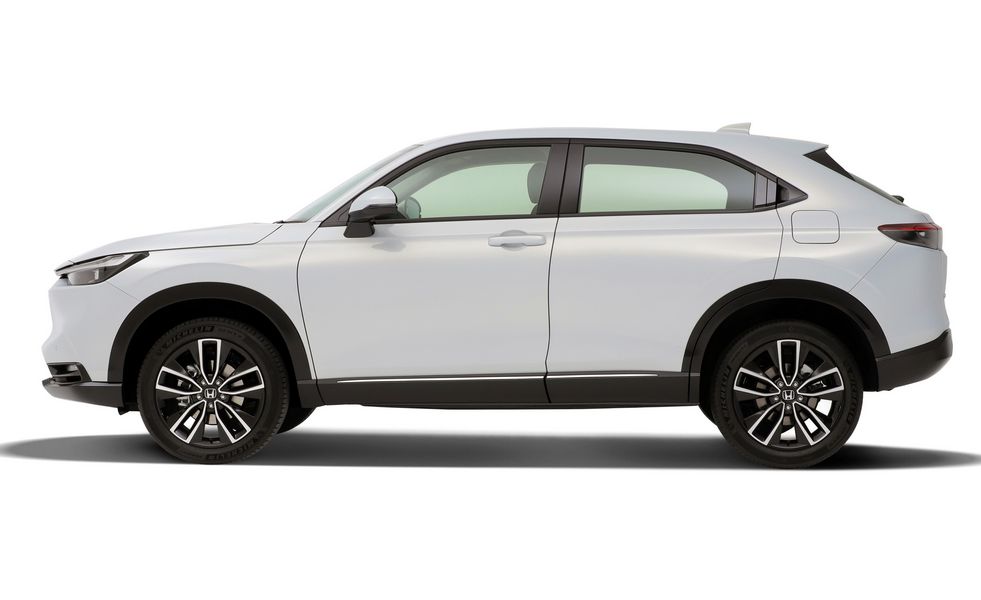 Vista laterale Honda HR-V e:HEV 2021