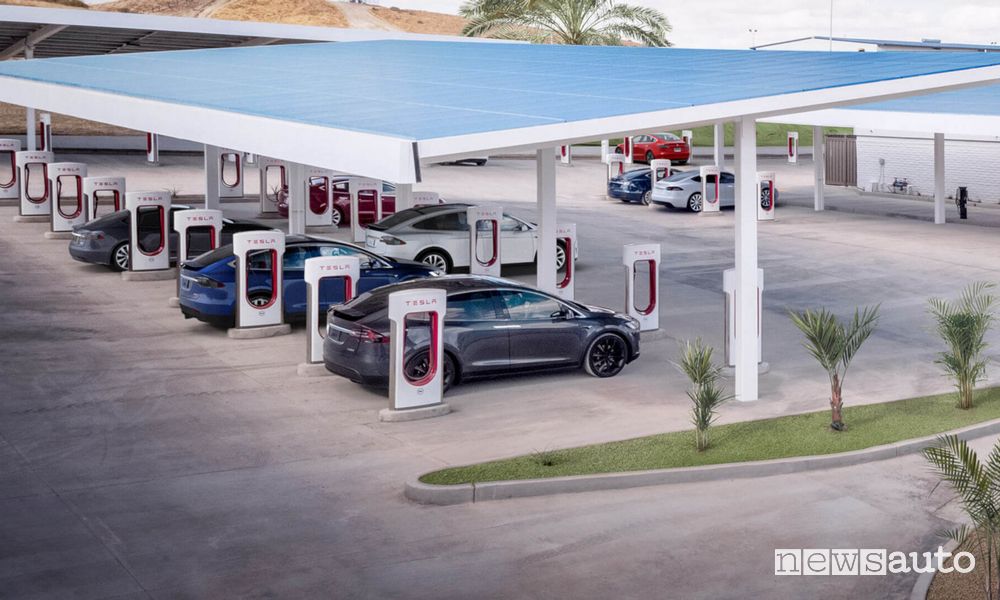 Supercharger Tesla potenza di ricarica