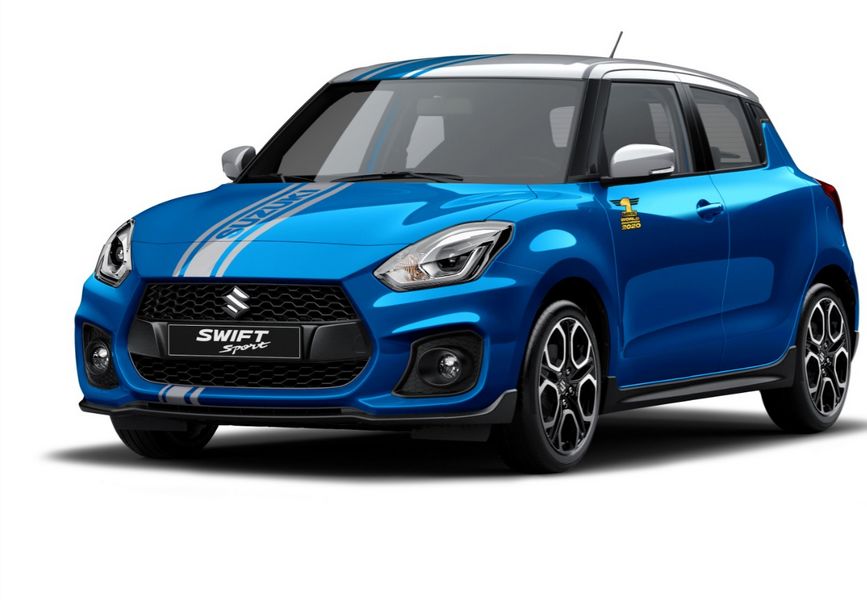 Vista di profilo Suzuki Swift Sport Hybrid World Champion Edition