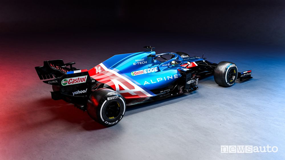 Vista posteriore monoposto Alpine A521 F1 2021