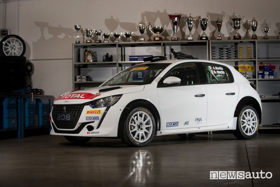 Vista di profilo Peugeot 208 Rally 4 di Andrea Nucita