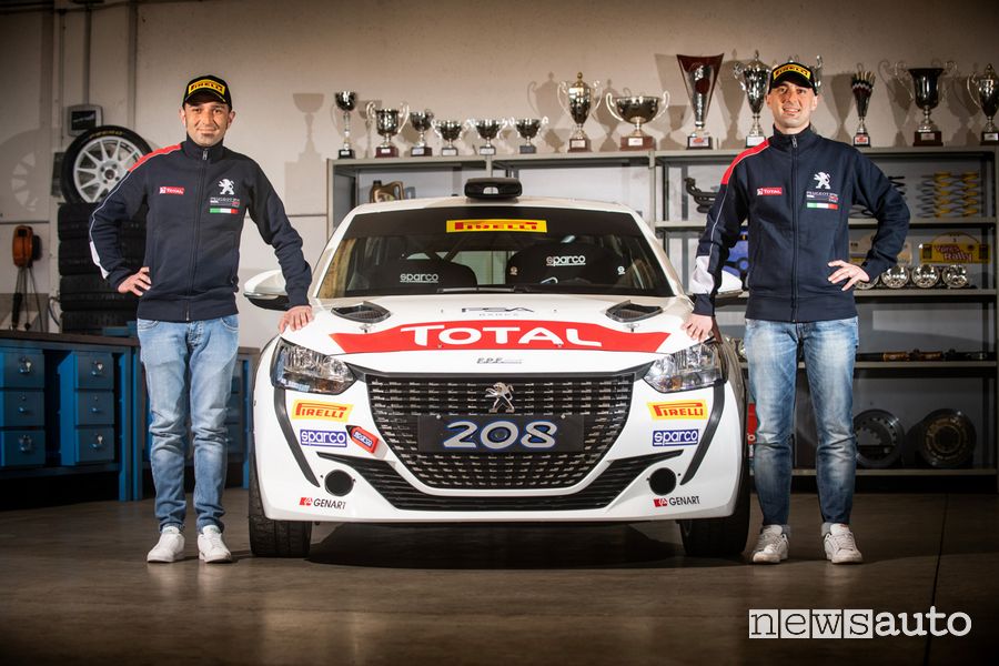 Andrea e Giuseppe Nucita equipaggio ufficiale Peugeot nel CIR 2021