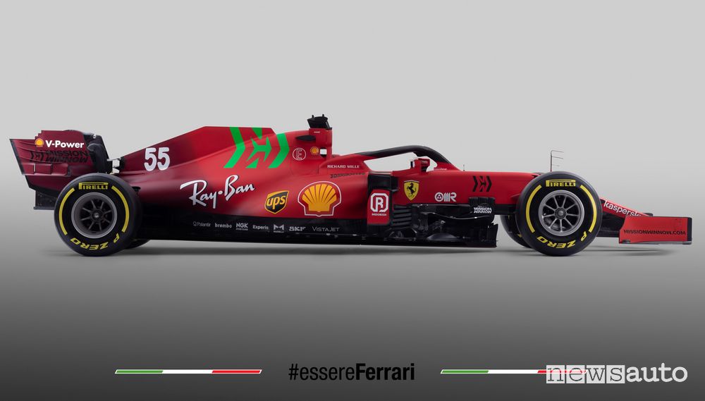 Vista laterale nuova Ferrari SF21