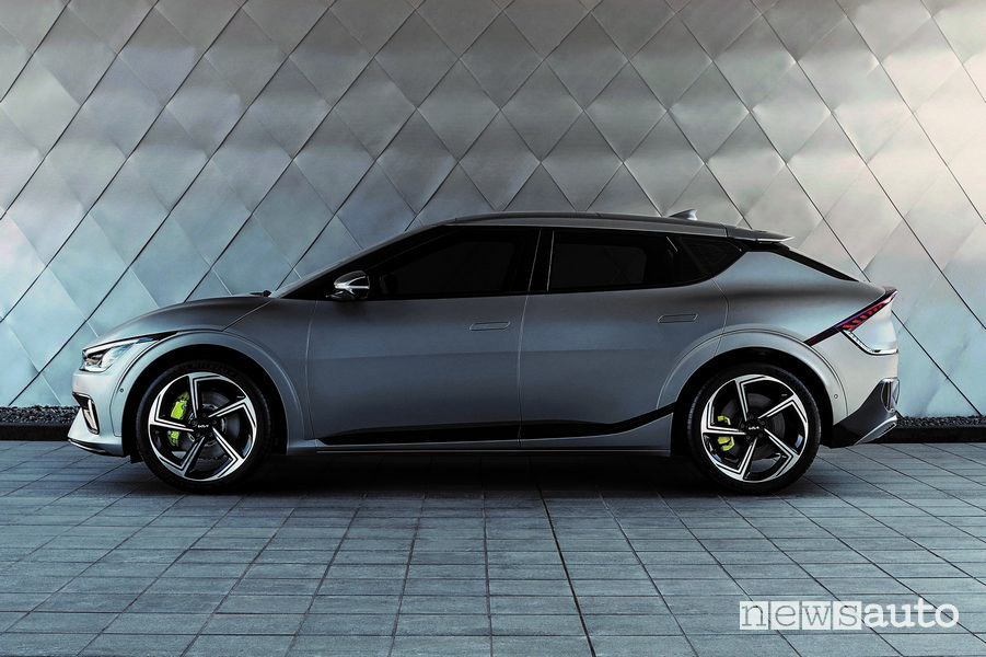Vista laterale Kia EV6 GT elettrica