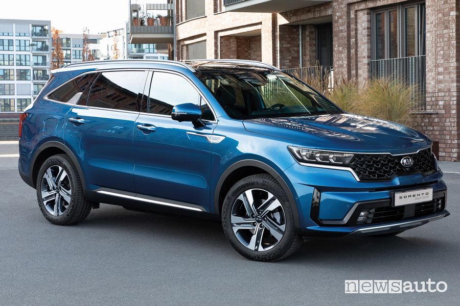Vista di profilo Kia Sorento Plug-in Hybrid