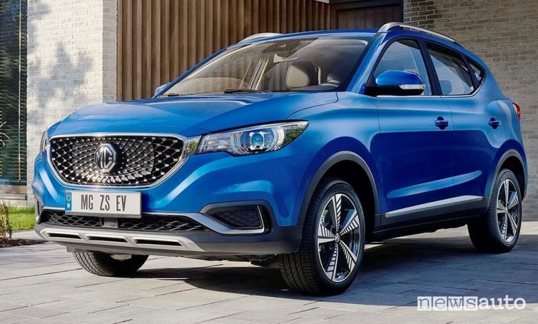 Vista di profilo MG ZS EV SUV elettrico