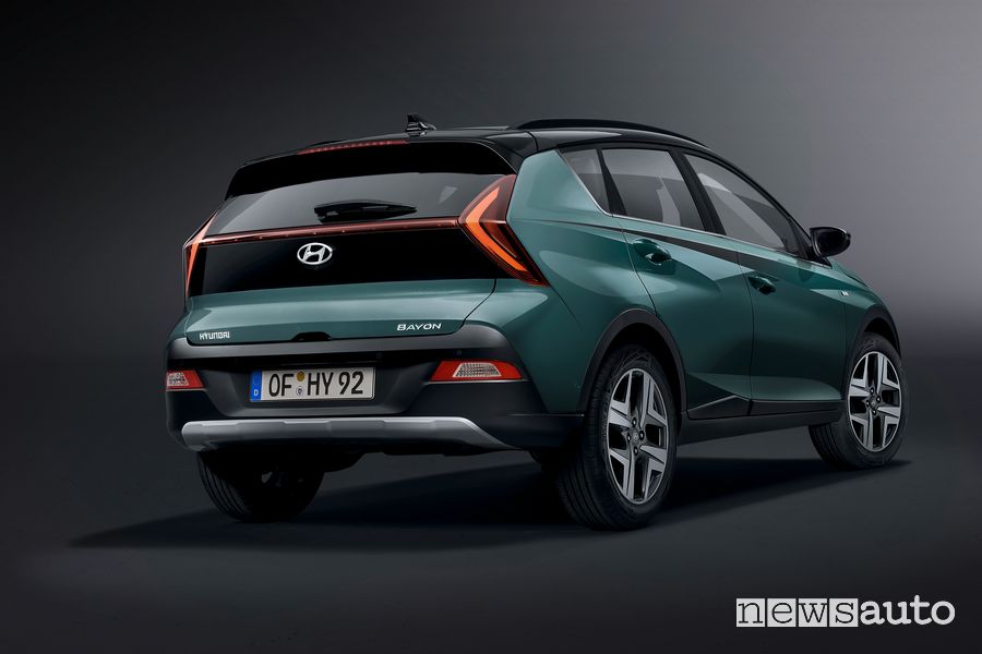 Vista posteriore nuova Hyundai Bayon