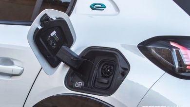 Sportellino per la ricarica Peugeot e-208 elettrica