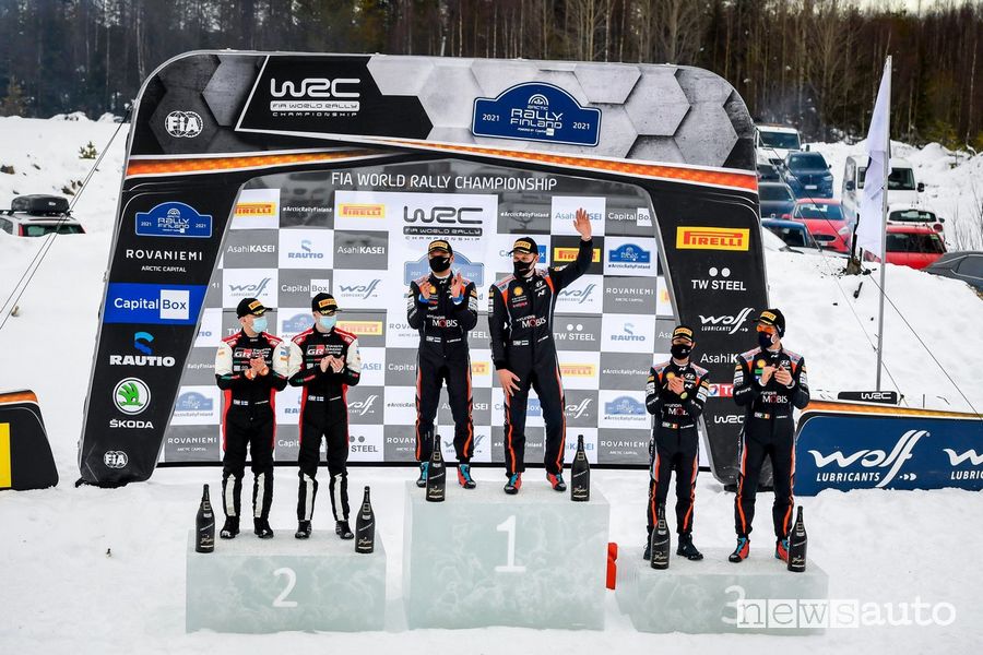 WRC podio Rally Artic Finlandia 2021