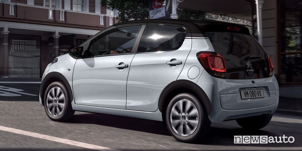 Vista posteriore Citroën C1 serie speciale Millenium