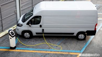 Fiat e-Ducato furgone elettrico in ricarica