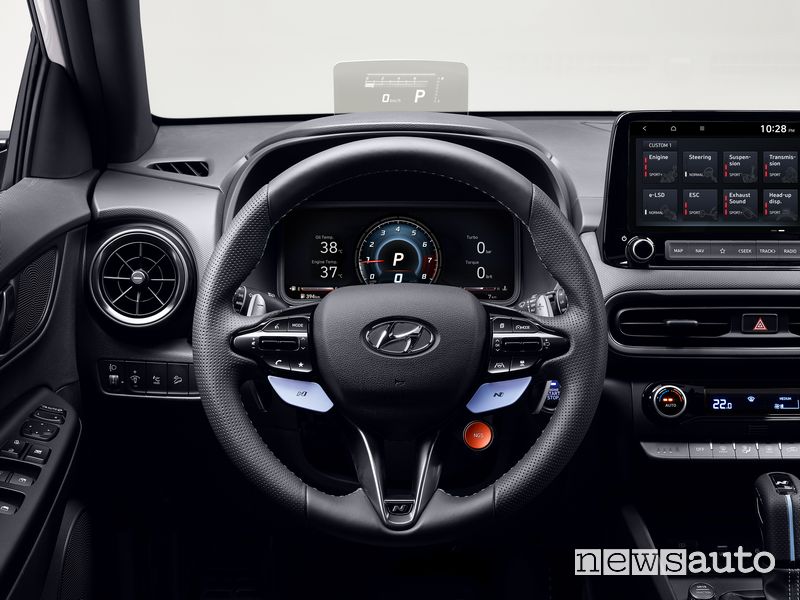 Head-up display abitacolo nuova Hyundai Kona N