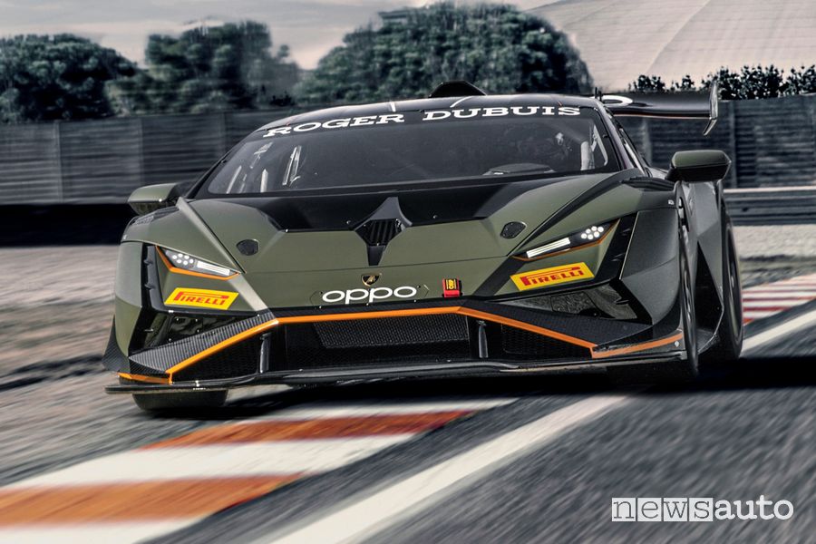 Vista anteriore Lamborghini Huracán Super Trofeo EVO2 in pista