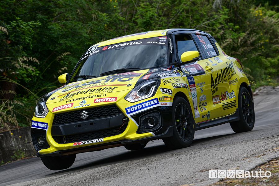 Simone Goldoni con la Suzuki Swift Sport Hybrid alla Targa Florio 2021