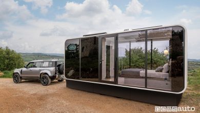 Vista laterale Land Rover Defender Eco Home