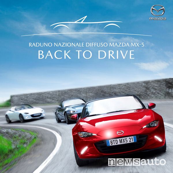 Locandina Raduno Nazionale Diffuso “Mazda MX-5 Back to Drive” 2021