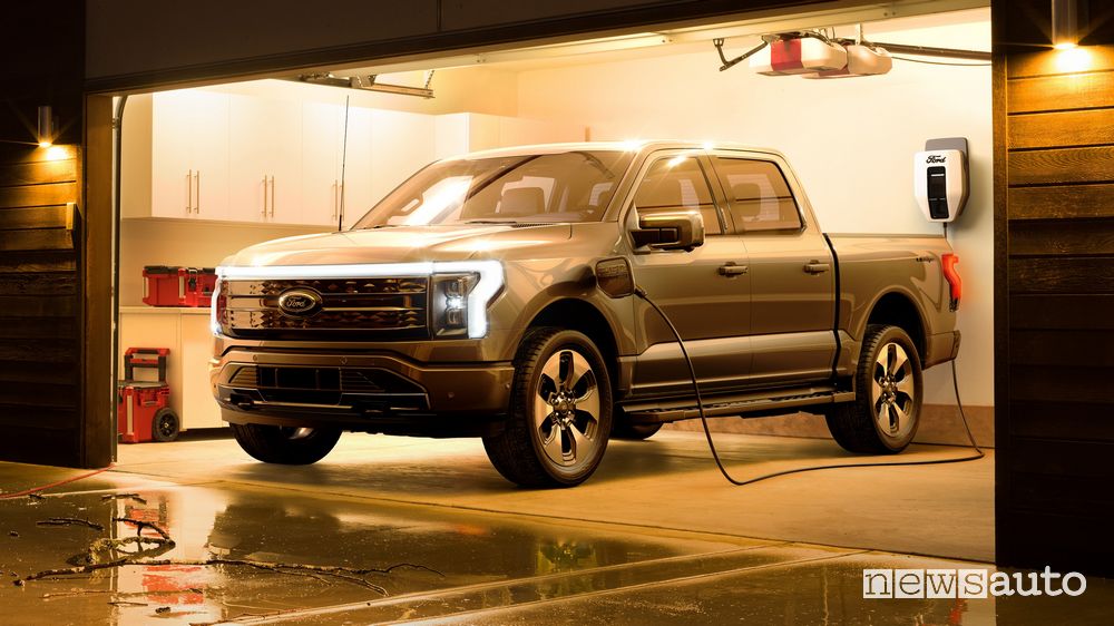 Ford F-150 Lightning in ricarica da una wallbox