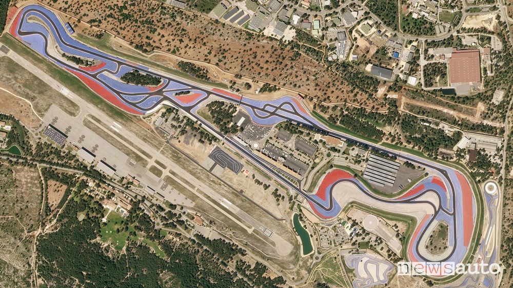 Vista satellitare dell'attuale conformazione della pista di Paul Ricard a Le Castellet