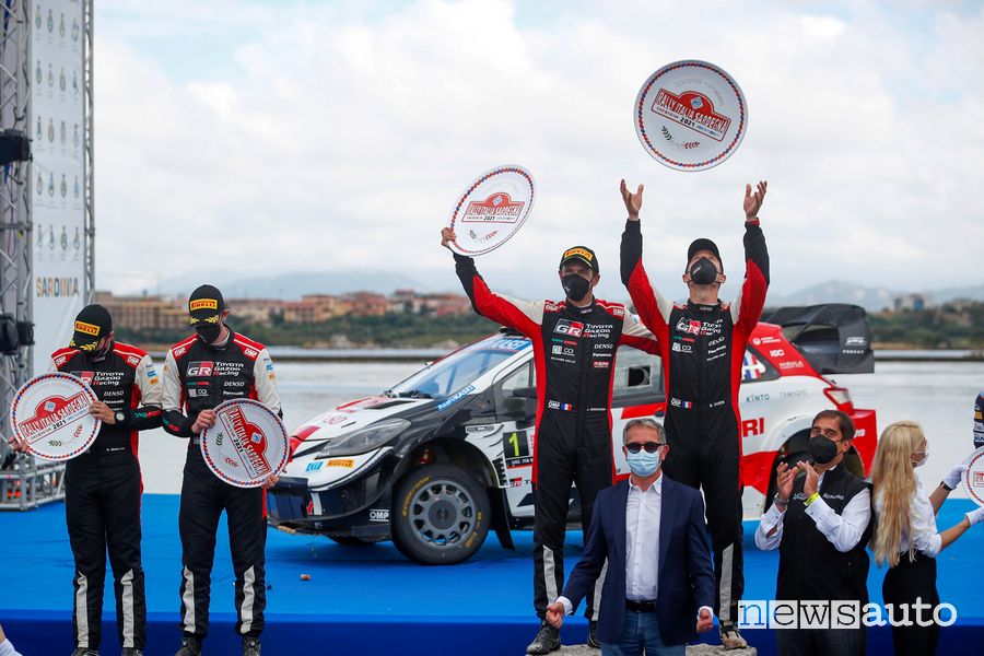 Podio finale WRC Rally d'Italia in Sardegna 2021