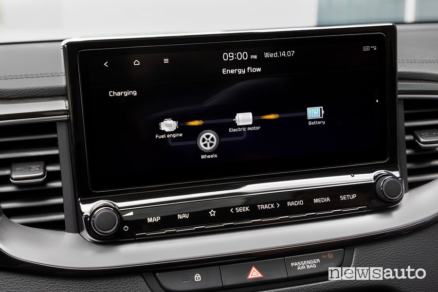 Display infotainment abitacolo nuova Kia Ceed SW ibrida plug-in PHEV
