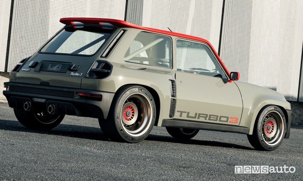 Vista posteriore Renault R5 Turbo 3 restomod