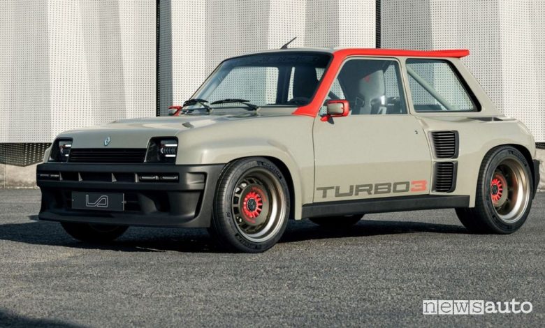 Vista di profilo Renault R5 Turbo 3 restomod