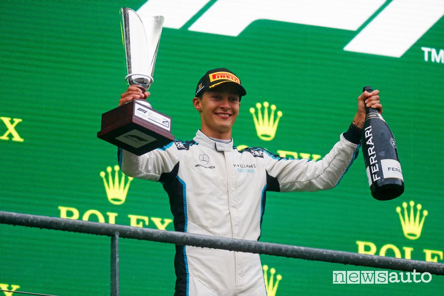 Podio gara F1 2021 BELGIO George Russel Williams