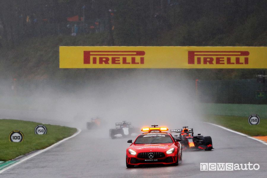 F1 Gp Belgio 2021, gara pioggia safety car