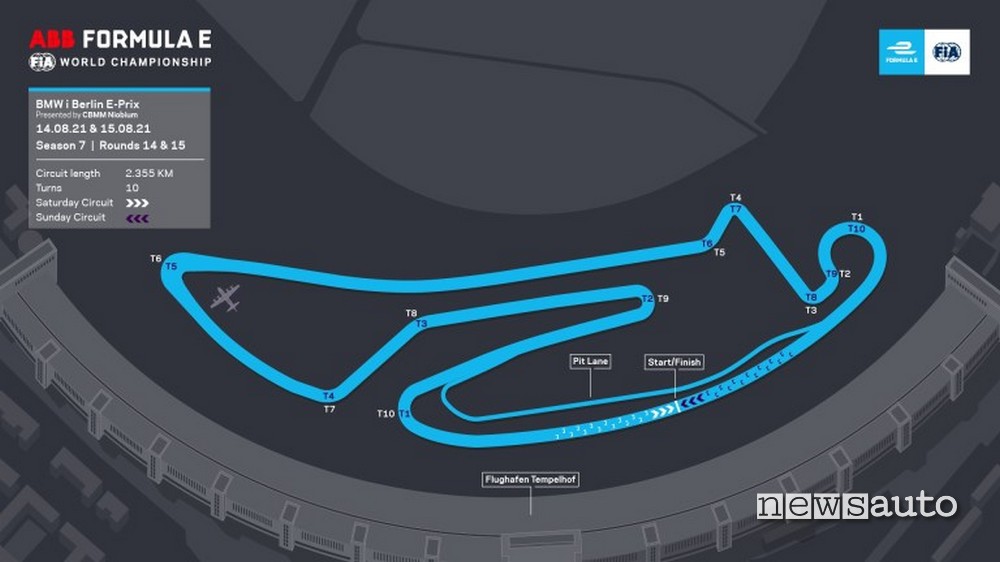 ePrix Berlino 2021 tracciato Tempelhof