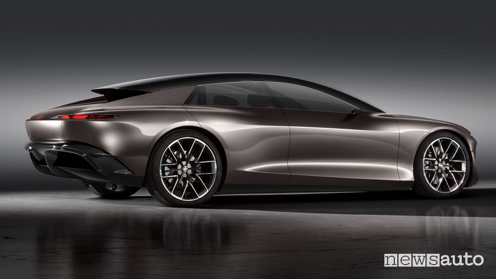 Vista laterale Audi grandsphere concept a guida autonoma