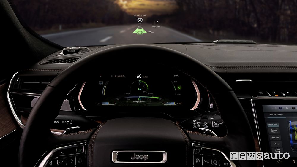 Head-up display abitacolo nuova Jeep Grand Cherokee Summit Reserve