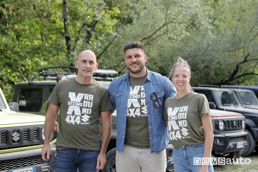 Renato Travaglia, Giovanbattista Venditti e Carolina Koster al raduno Suzuki 4x4 nei Monti Sibruini