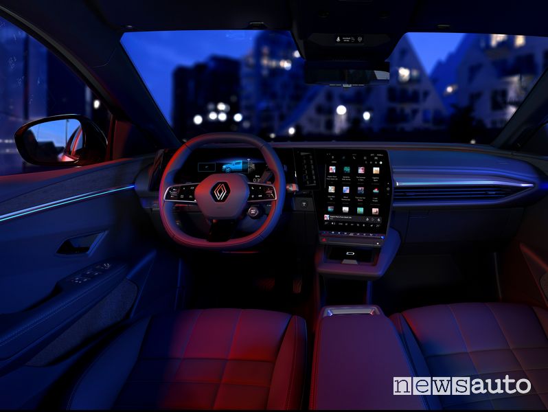 Illuminazione plancia strumenti abitacolo nuova Renault Mégane E-TECH Electric