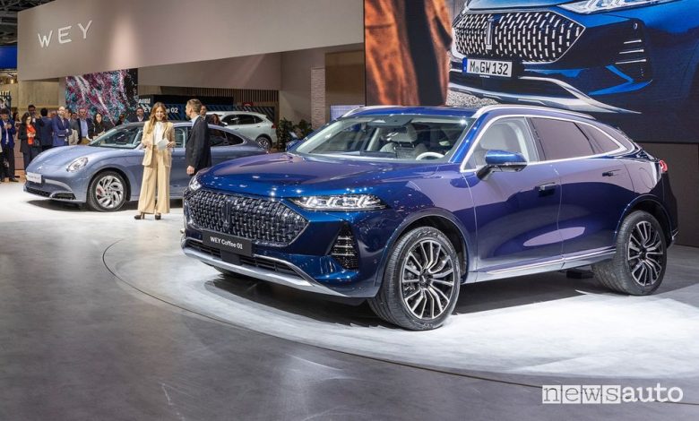 WEY Coffee 01, SUV ibrido plug-in cinese con 150 km in elettrico