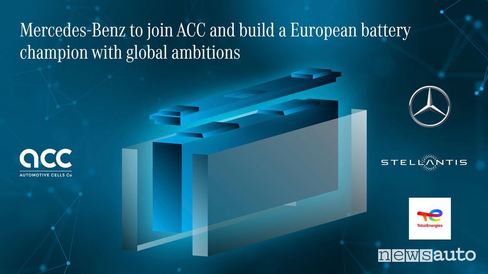 Nuove batterie auto elettriche ACC, Stellantis, TotalEnergies e Mercedes-Benz