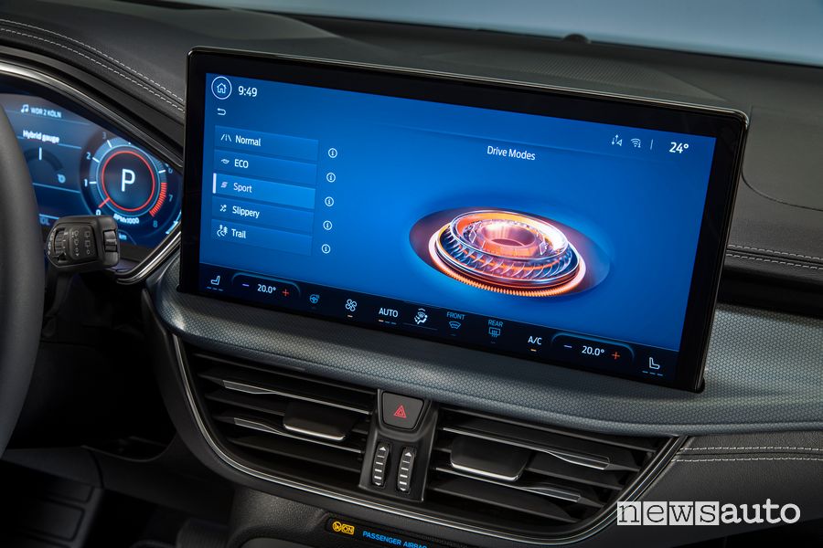Touchscreen 13,2" SYNC4 abitacolo nuova Ford Focus Active