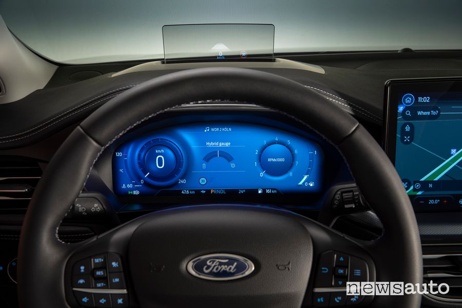 Head-up display abitacolo nuova Ford Focus Active