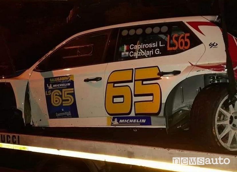 Incidente Skoda Fabia di Capirossi al Rallylegend 2021