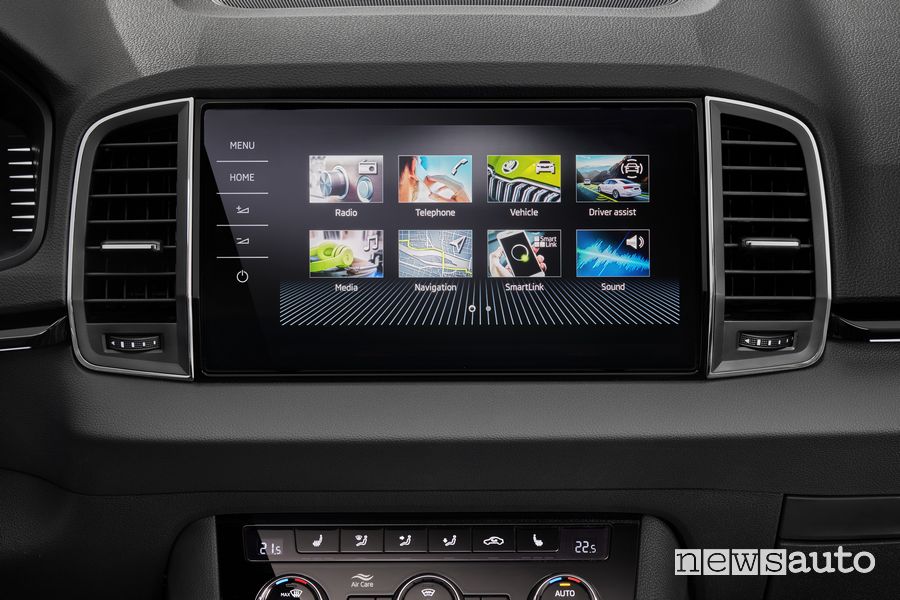 Infotainment abitacolo nuova Skoda Karoq Style