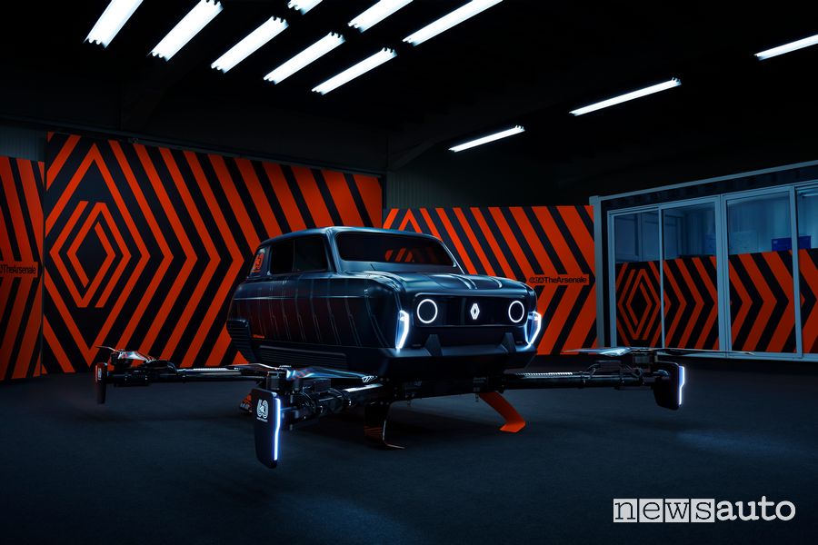 Vista di profilo auto drone Renault AIR4 concept