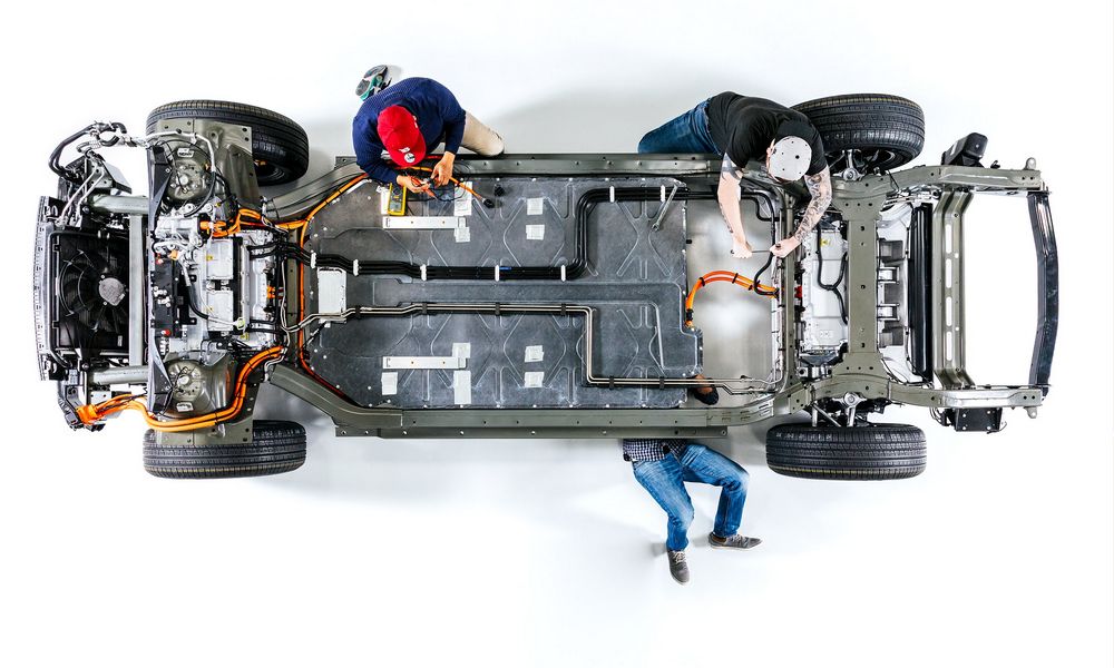 Piattaforma batteria Rivian R1T pick-up elettrico