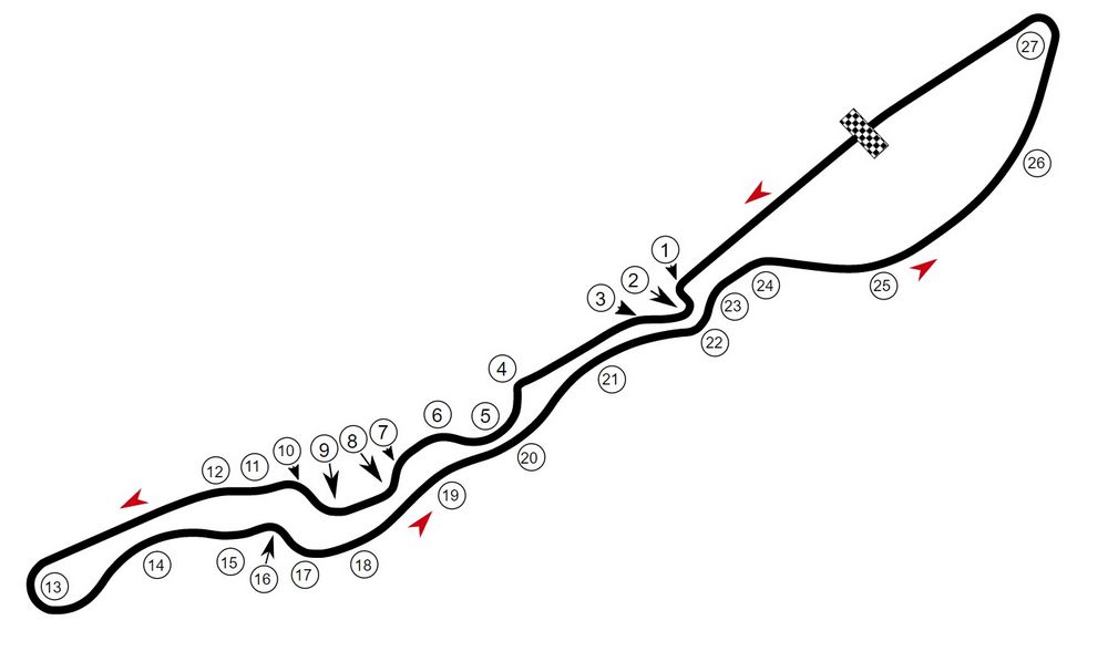 Mappa del circuito di Jedda, in Arabia Saudita