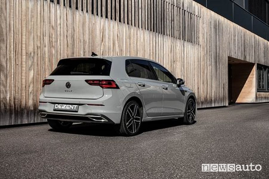 Volkswagen Golf 8 personalizzata con i cerchi in lega DEZENT TR dark 